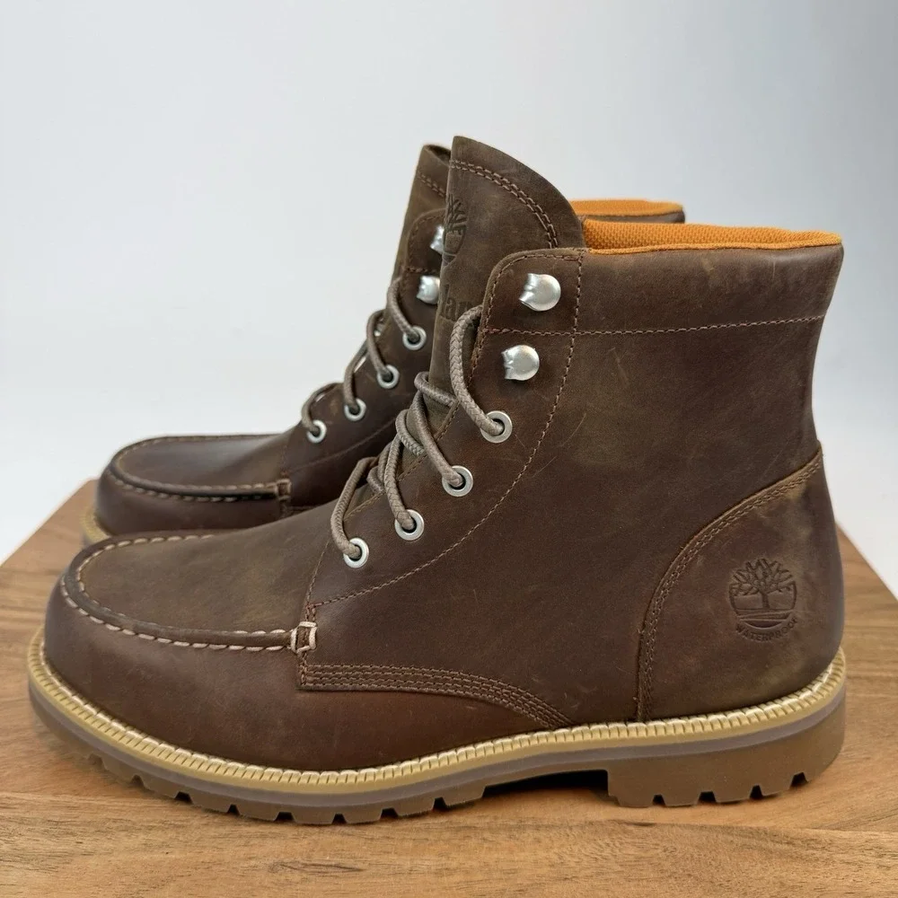 New Mens‎ Timberland Redwood Falls Mid Lace Waterproof Leather Boots Size 8.5 M